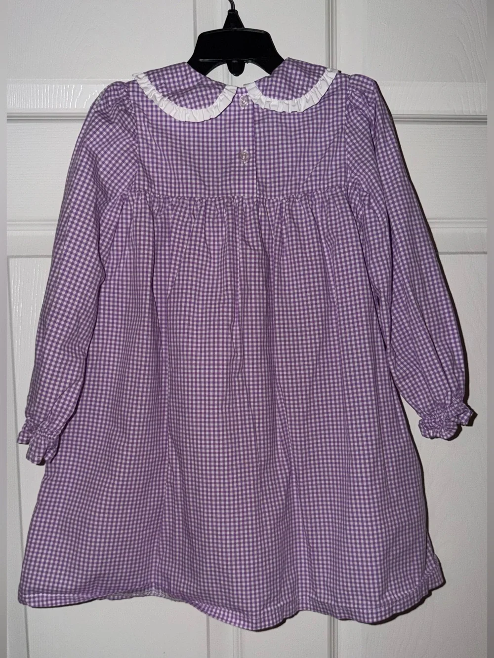 Stitchy Fish Girls Size 5 Halloween Purple Gingham Pumpkin Dress